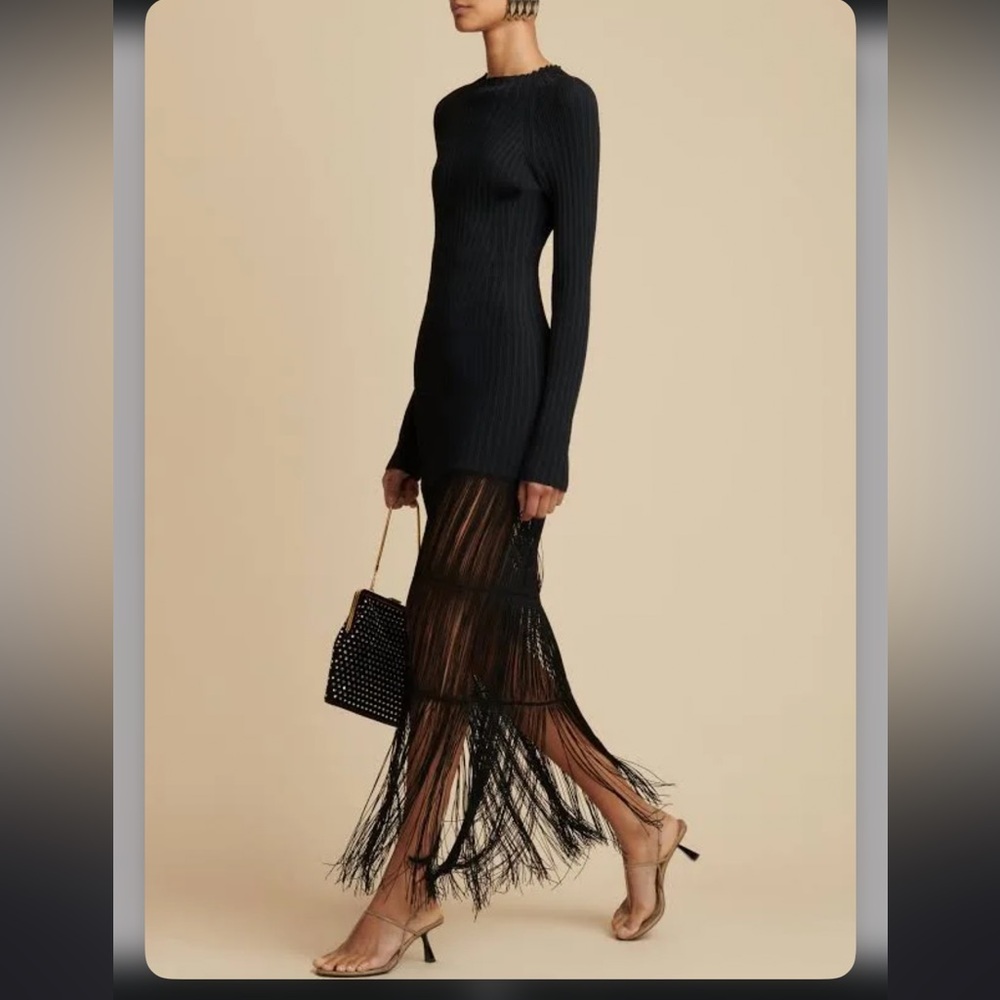 KHAITE
Women's Cedar Fringe-Hem Maxi Dress - Black - Picture 5 of 9